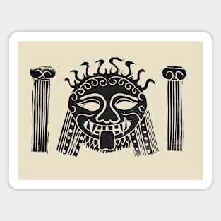 Medusa (Gorgon) linoprint Magnet